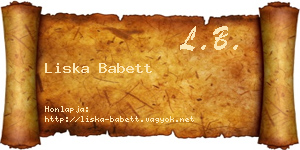 Liska Babett névjegykártya